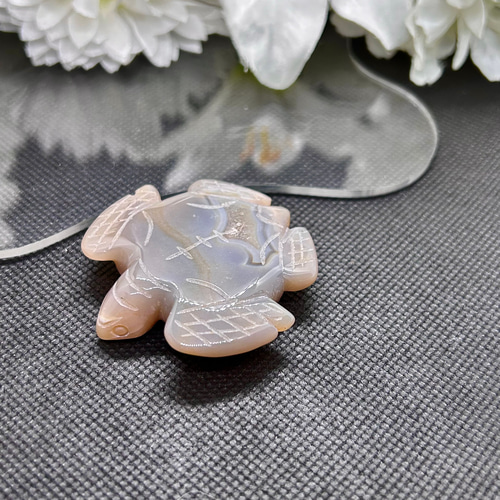 アゲートジオード カメ（亀）さん 1個 50mm 天然石置物・天然石