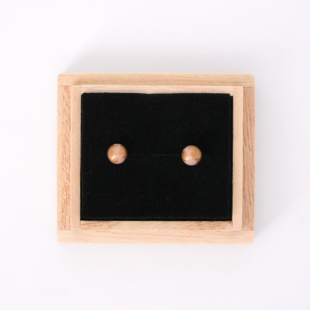 輪島でうまれた うるしのピアスとイヤリング ◆さくらgold+◆/ ＊能登のやさしい風景色＊