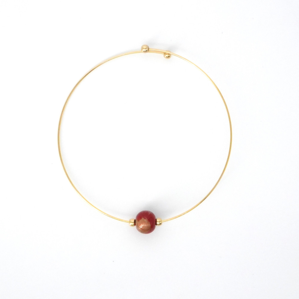 輪島でうまれた うるしのブレスレット ◆あかねgold+◆