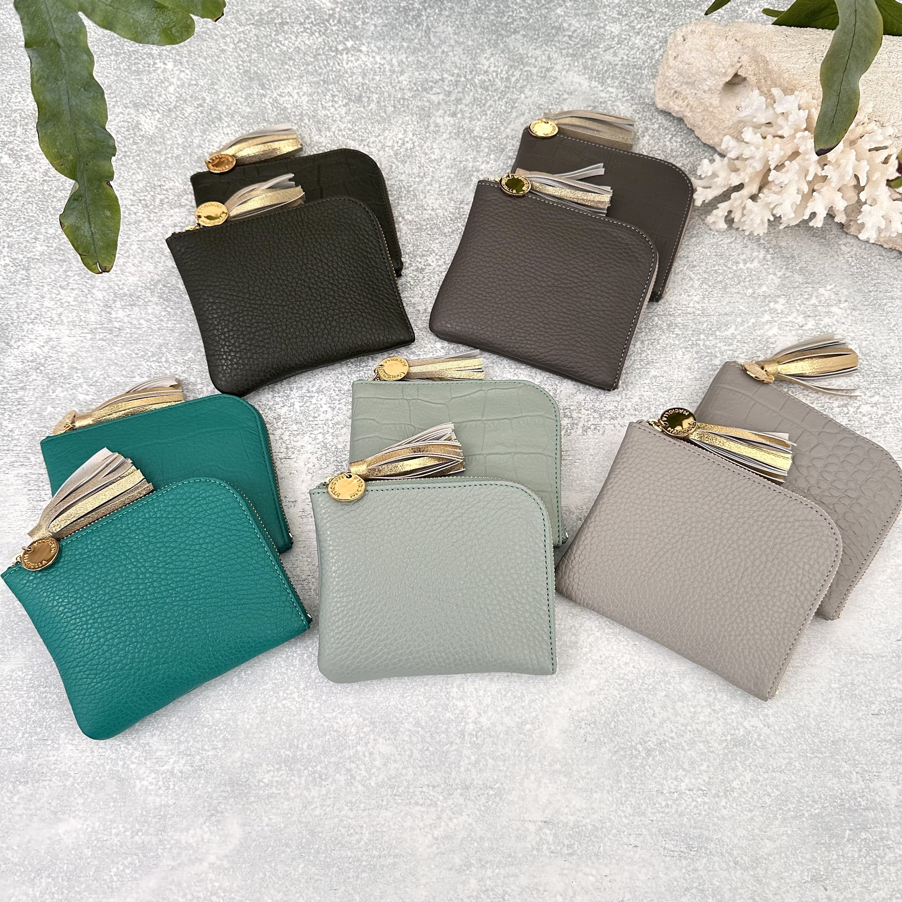 【オーダーメイド】☆更にコンパクト☆ミニ財布『coron miniコロンミニ』グリーンシリーズ