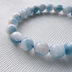 心を癒すやさしい青　アクアマリンシリカブレスレット15ミリ 心を癒すやさしい青 アクアマリンシリカブレスレット15ミリ 心を癒す