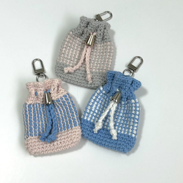 かぎ針編みミニ巾着キーホルダー アフガン編み 巾着袋 Niny 通販