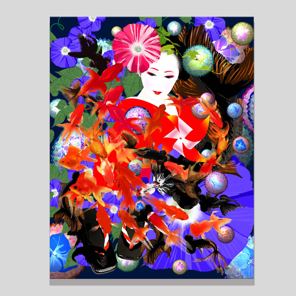 金魚絵画 金魚 goldfish 絵画 tetsuji 通販 19451729｜Creema(クリーマ)
