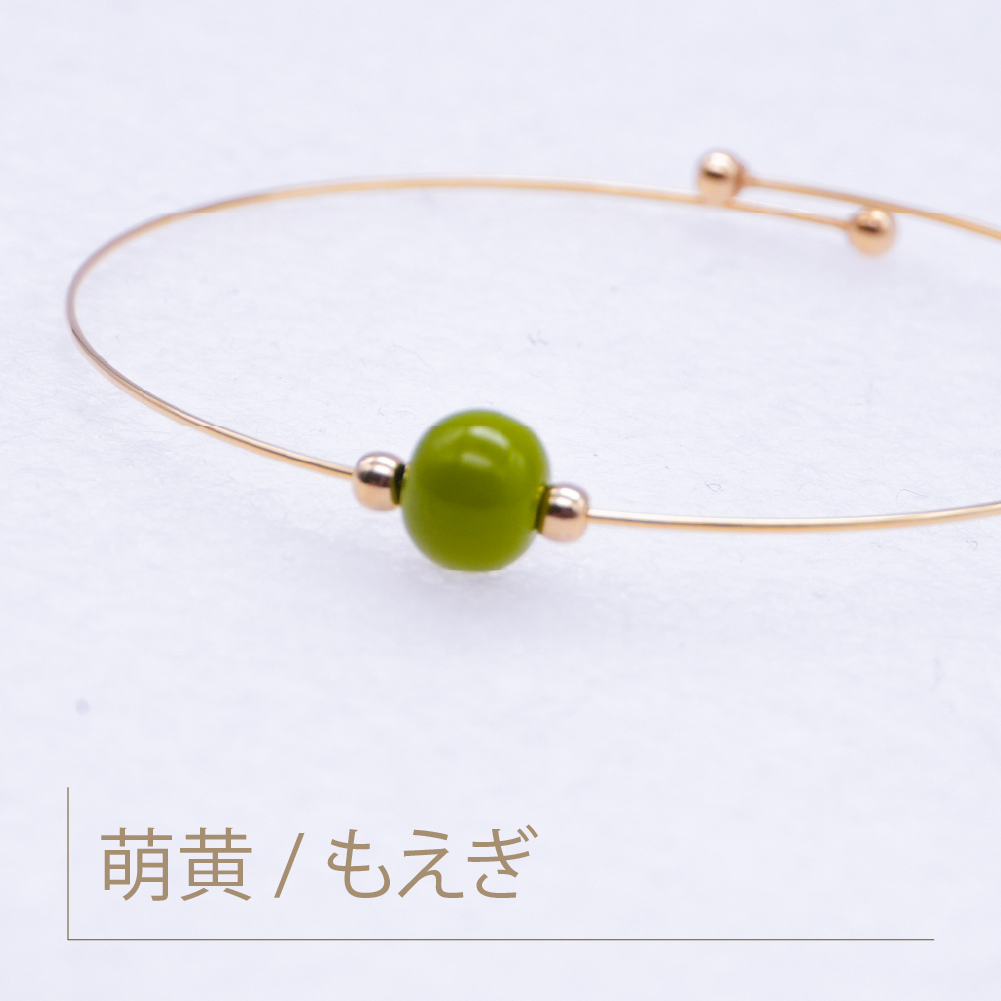 ＊輪島塗職人が作る＊輪島でうまれた うるしのブレスレット：萌黄 / もえぎ