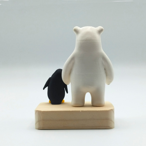 白クマとペンギン フィギュア 置物 インテリア オブジェ 人形