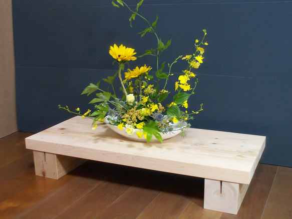 ○国産ヒノキ 木製 頑丈なローテーブル 飾り台 観葉植物ラック 踏み台