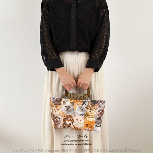 リバティ☆アレクサンドラ☆大きめ猫型バッグ☆チュールレース☆ハンドメイド 0_211f624f41399002864f8a37f223