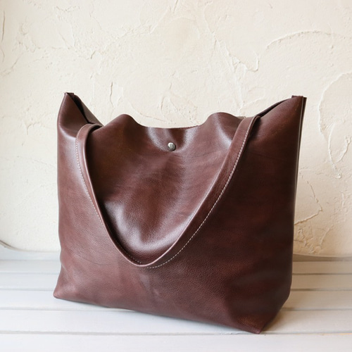 イタリアンレザー トートバッグ 肩掛け 軽量 クシャ 革ハンドメイド