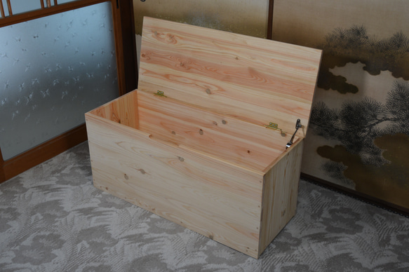 ヒノキの大きなベンチボックス［四万十ヒノキの家具屋さん