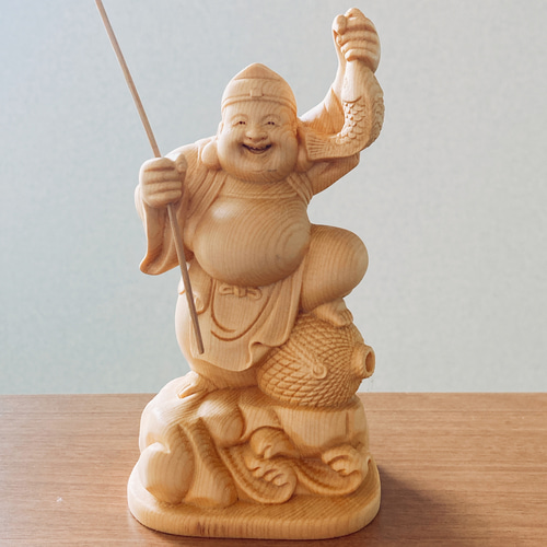 時代木彫り恵比須様　　江戸期はあるかと思います。　パワー、オーラーがすごい! 時代木彫り恵比須様 江戸期はあるかと思います。 パワー、オーラーが