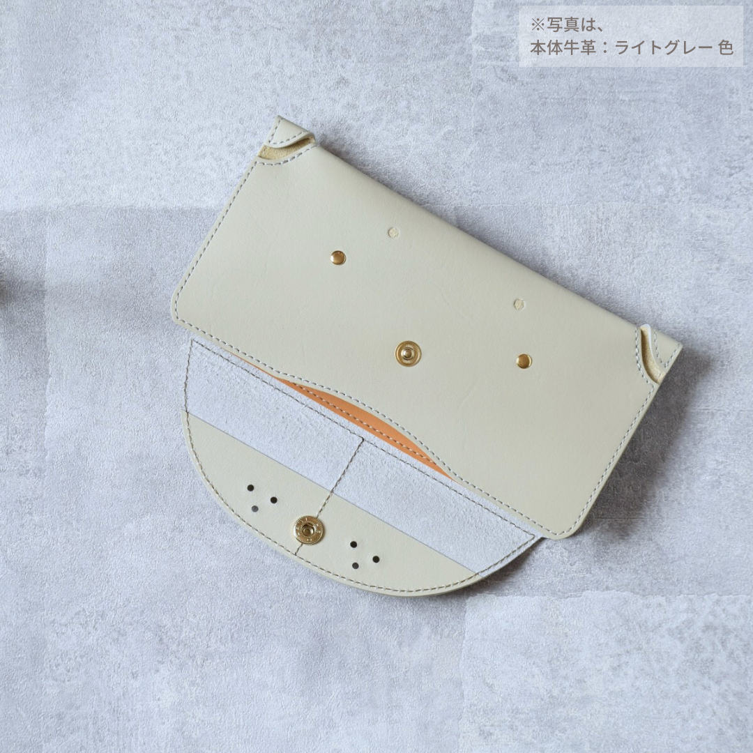 本革 犬型長財布rico+｜グレージュ｜｜ライトグレー｜