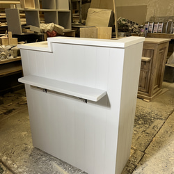 店舗什器シリーズ】グレー 段差カウンター レジカウンター 受付