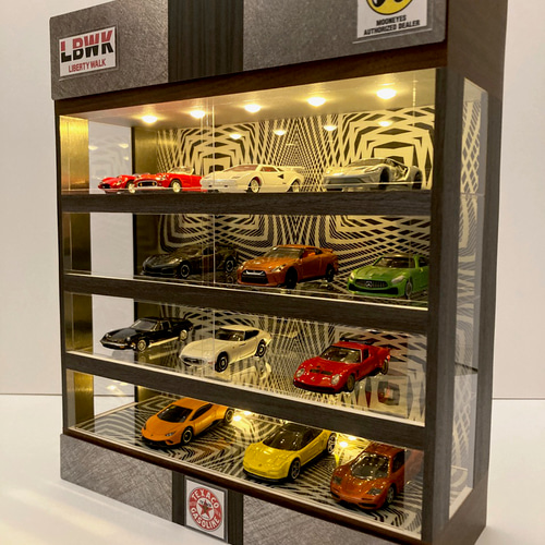 1/43展示13台可能・マーブル＆ブラック・ディスプレーBOX / ネオジオラマ 1/43展示13台可能・マーブル＆ブラック・ディスプレーBOX / ネオ