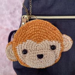 小物入れになる　おさる　バックチャームポーチ 12枚目の画像