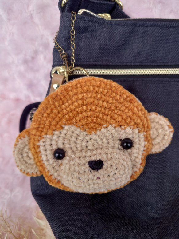 小物入れになる　おさる　バックチャームポーチ 12枚目の画像