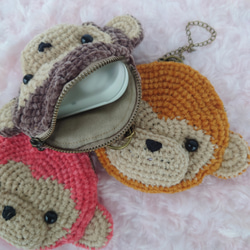 小物入れになる　おさる　バックチャームポーチ 4枚目の画像