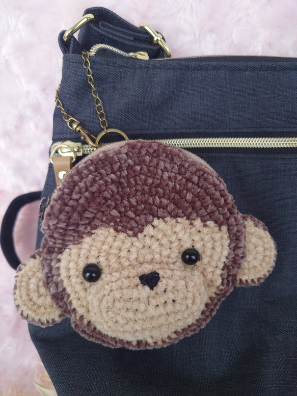 小物入れになる　おさる　バックチャームポーチ 11枚目の画像