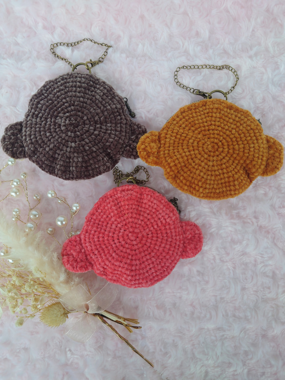 小物入れになる　おさる　バックチャームポーチ 2枚目の画像