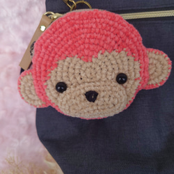 小物入れになる　おさる　バックチャームポーチ 10枚目の画像