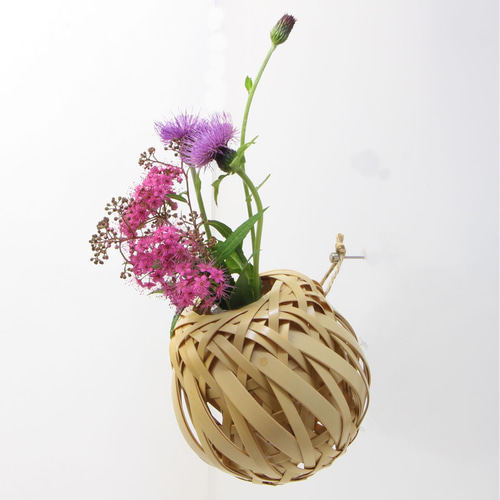 竹 花籠 「 白竹 掛置花籠「野々」 箱無し 」OYA-5 国産 大分県 別府