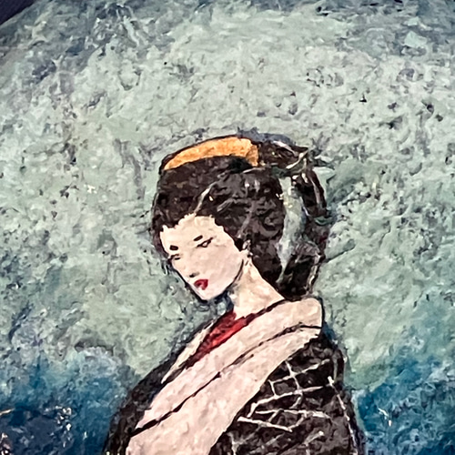 絡新婦 − 絡めとる美》アクリル画 石アート オリジナル一点物 妖怪