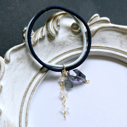 一点物】雫 アイオライト ヘアゴム ✩.*˚天然石×ヘアゴム