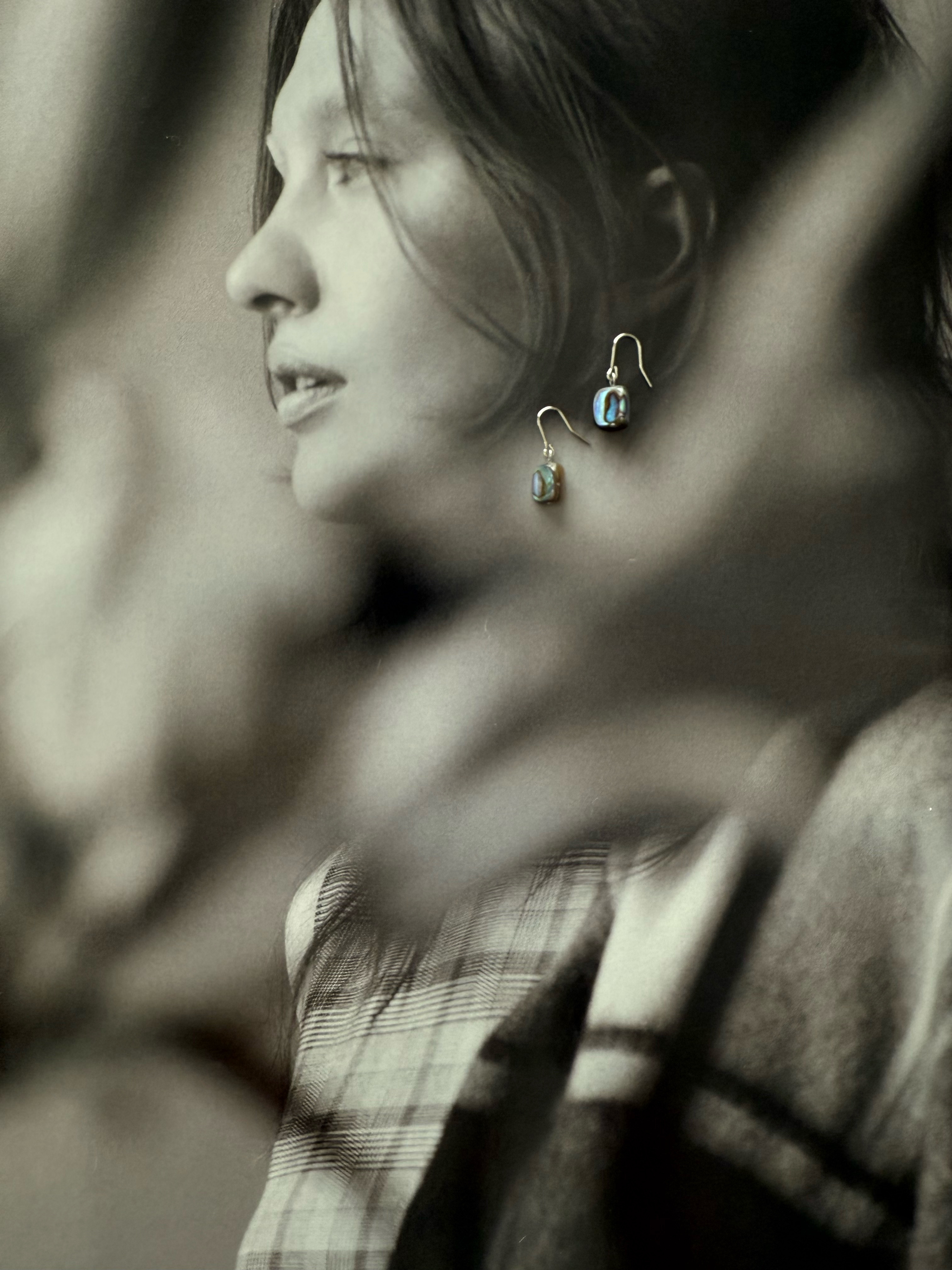 美しいアバロンシェル♚ピアス/ノンホールピアス