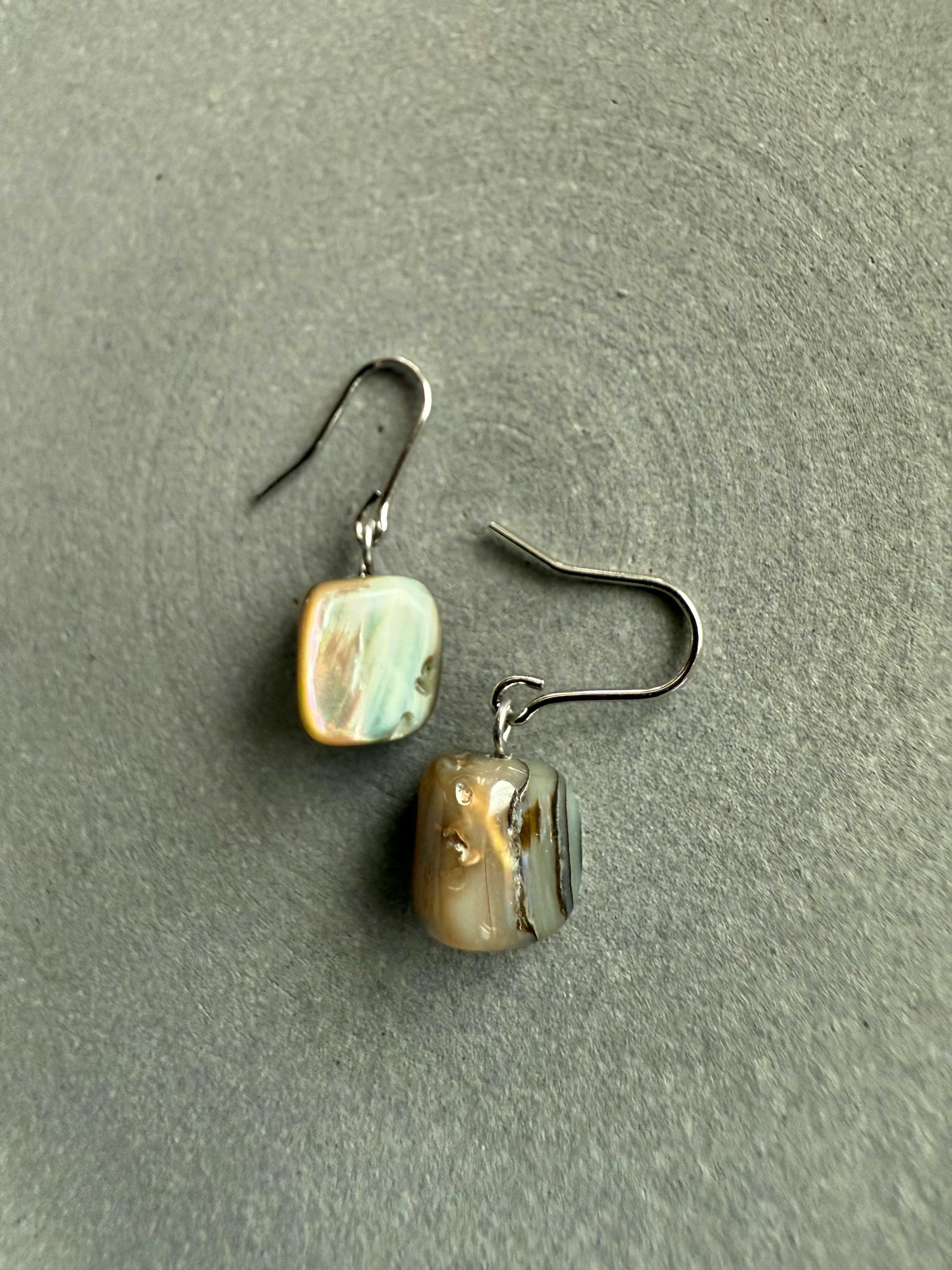 美しいアバロンシェル♚ピアス/ノンホールピアス