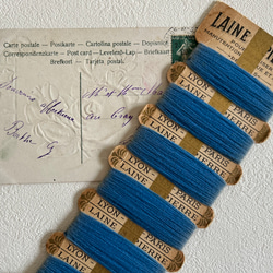 フランスアンティーク 糸巻き LAINE St-PIERRE ブルー系 未使用