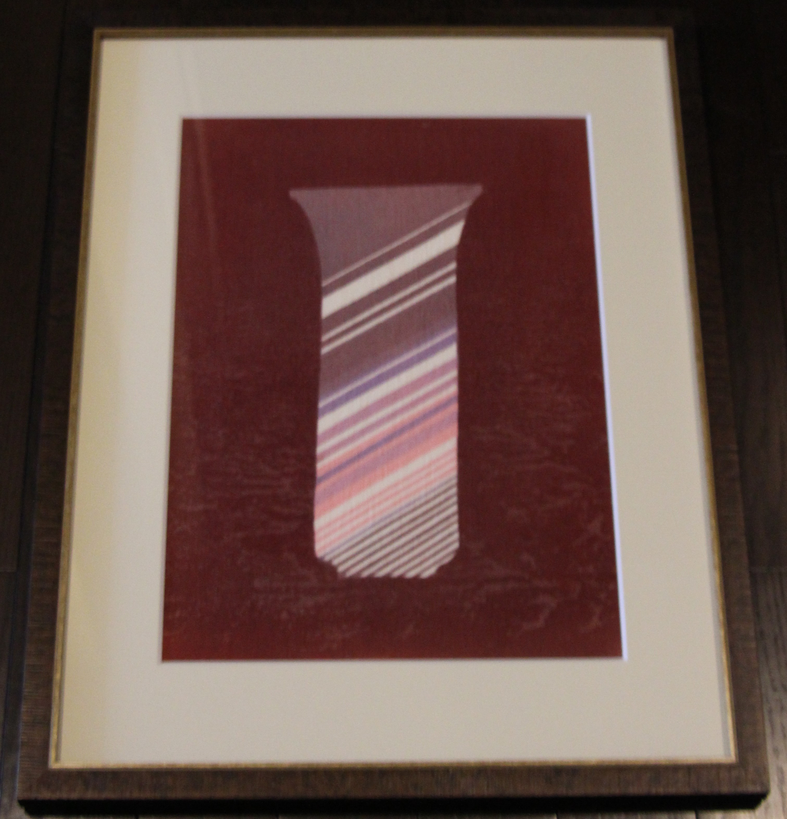 額入り花瓶２〈草木染と額のセット〉