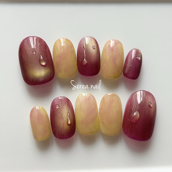 No.330 ネイルチップ　ジェルネイル　葡萄　キラキラ　うるうる　秋　果物 No.330 ネイルチップ ジェルネイル 葡萄 キラキラ うるうる 秋