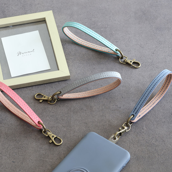 レザーストラップ 丸型カラビナ付き ナスカン付き LF-044 シビラ