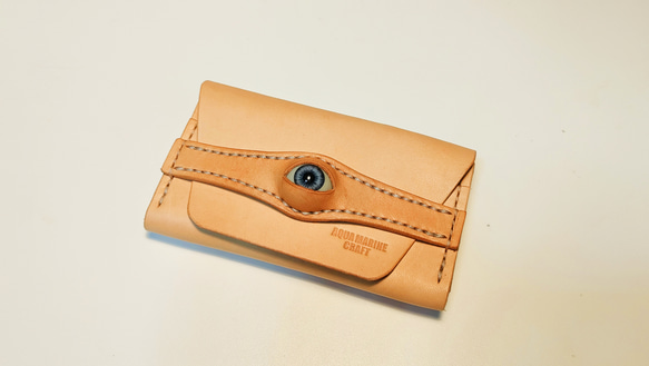 受注製作) キモ可愛い差し込み式名刺入れ/ カードケース /ヌメ革 名刺