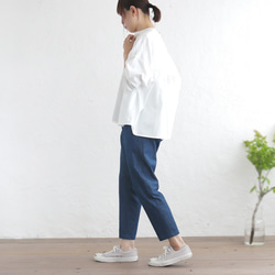 脚すっきり、やわらかデニム テーパードパンツ オールシーズンOK（インディゴ） PT03 13枚目の画像