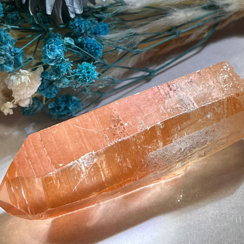 ダウ　タンジェリンクォーツ　マスタークリスタル　水晶　原石　ポイント ダウ タンジェリンクォーツ マスタークリスタル 水晶 原石 ポイント