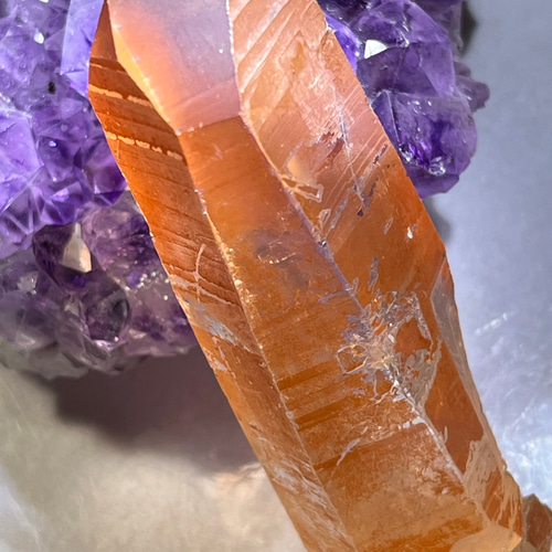 ダウタンジェリンクォーツマスタークリスタル水晶原石ポイント