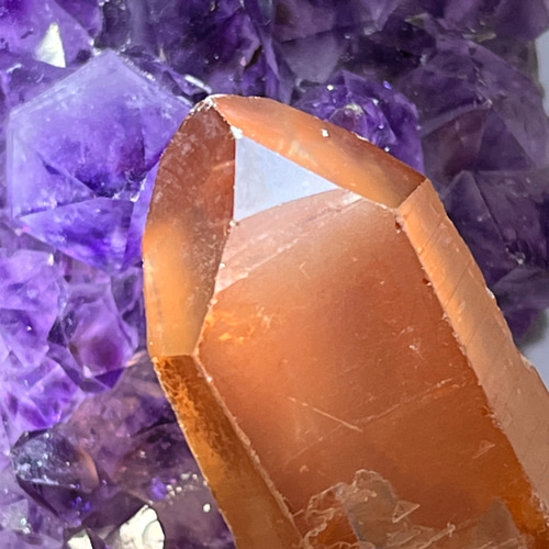 ダウ　タンジェリンクォーツ　マスタークリスタル　水晶　原石　ポイント ダウタンジェリンクォーツマスタークリスタル水晶原石ポイント