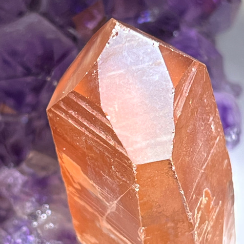 ダウタンジェリンクォーツマスタークリスタル水晶原石ポイント