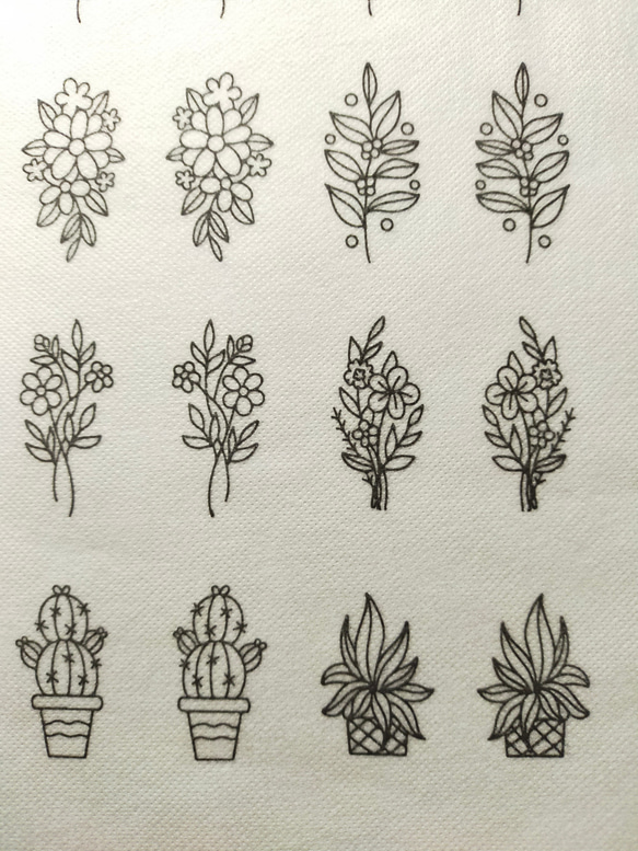 刺繍図案　水溶性接着シート　ワンポイント　花柄 3枚目の画像