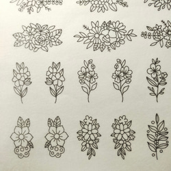刺繍図案　水溶性接着シート　ワンポイント　花柄 2枚目の画像