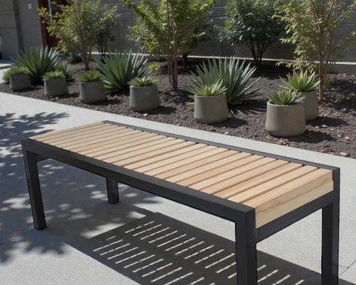 アイアン×木ルーバー ベンチ1 ソファ・ベンチ tumugu-kobo 通販