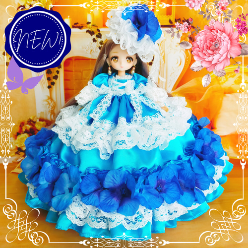 リカちゃんの服 ハンドメイド♡春色のドレス♡ リカちゃんの服 ハンドメイド♡春色のドレス♡