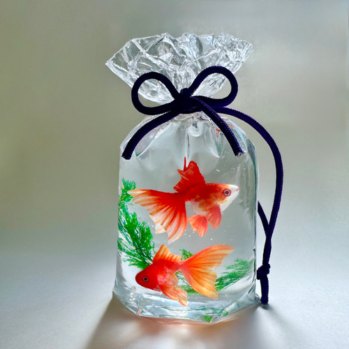 縁日の金魚袋 琉金赤・紅白 置物 その他置物 池波屋 通販