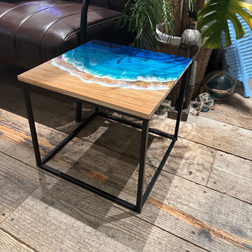 完売】レジンアート サイドテーブル 海 テーブル インテリア