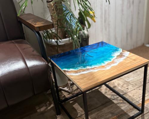 レジンアート サイドテーブル 海 テーブル インテリア オーシャン