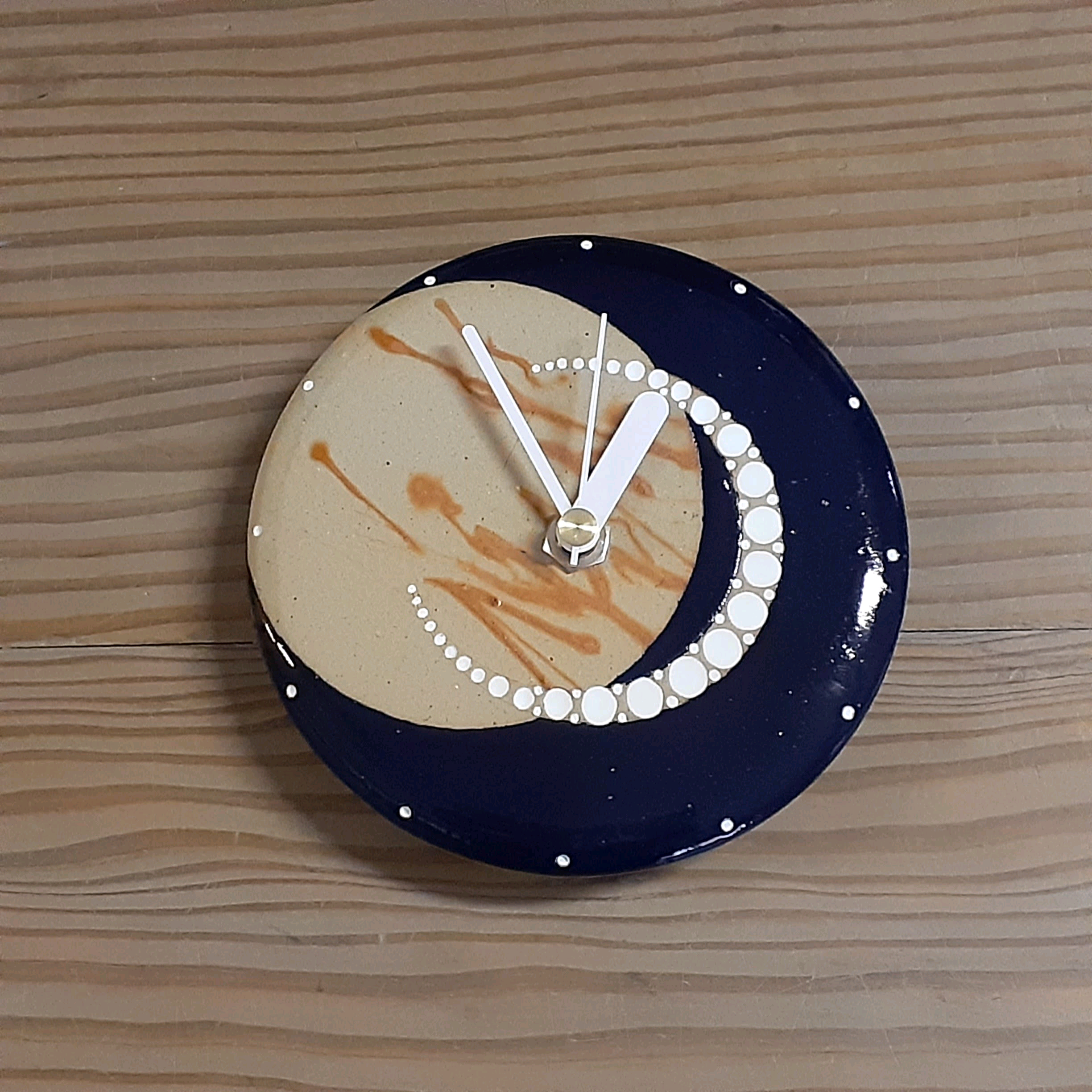 備前焼 ほたる備前 (蓄光)掛け時計 小 SDGs 新作  置き時計 デニム備前 Creema限定