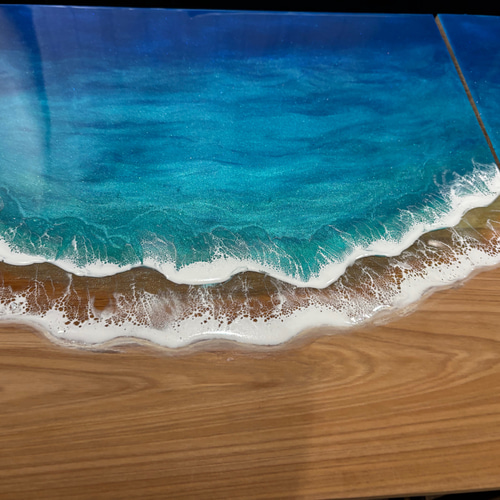 レジンアート サイドテーブル 海レジン インテリア テーブル