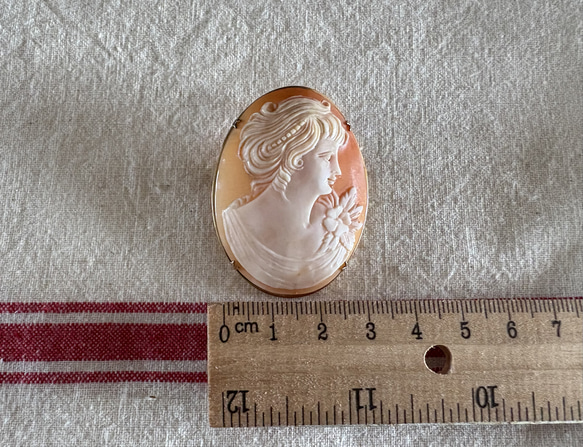 イタリアの古いカメオ Cameo アンティークカメオ　ブローチ　Italy 【1点】 5枚目の画像