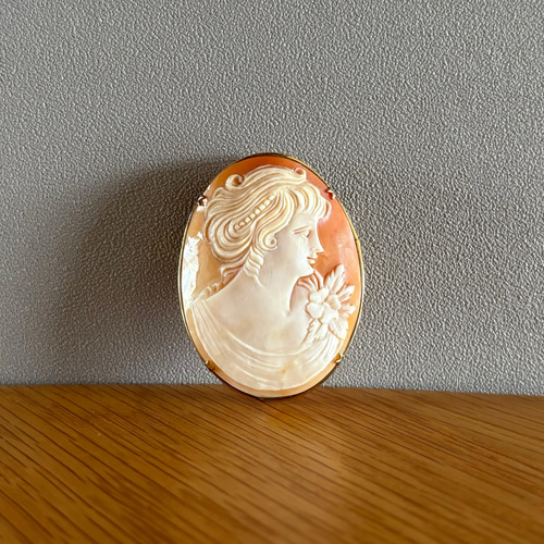 イタリアの古いカメオ Cameo アンティークカメオ ブローチ Italy 【1点