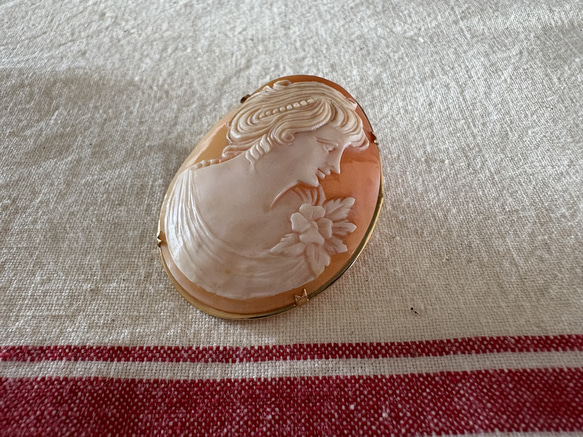 イタリアの古いカメオ Cameo アンティークカメオ　ブローチ　Italy 【1点】 6枚目の画像